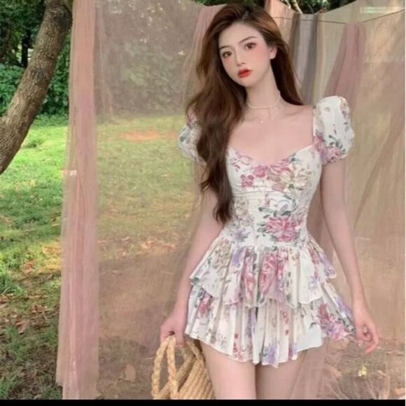 PUFF SLEEVE FLORAL DRESS - Picture 5 of 16